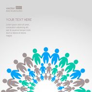 Business background template with colorful people Vector illustration