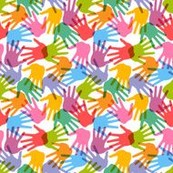 Seamless handprint pattern