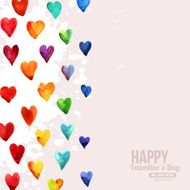 Rainbow Watercolor Happy Valentines Day Hearts