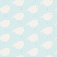 Cute seamless pattern with birds in pastel colors