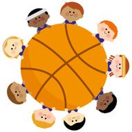 Basketball and kids team