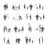 Family Icons Set Black