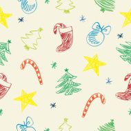 Christmas doodles Seamless pattern