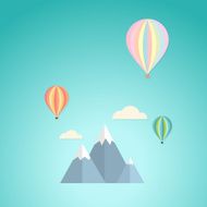 Balloon in the sky and mountain retro