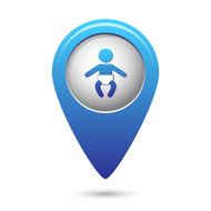 Map pointer with baby icon