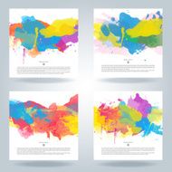 Set of vector watercolor template N3