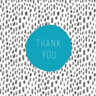 Thank you card With hand-drawn doodles background