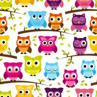 Seamless and Tileable Vector Owl Background Pattern