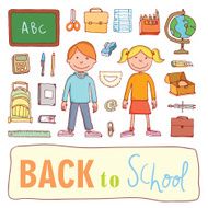 Back to school icons vector illustration N4