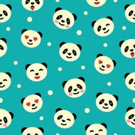 Seamless pattern with panda Vector