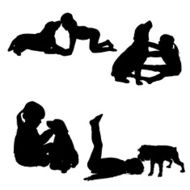 Vector silhouette of child N2