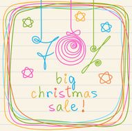 Doodles inscription - big christmas sale!