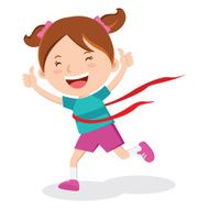 Girl wining race