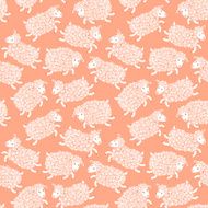 Seamless pattern with cute sheep