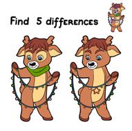 Find 5 differences (deer and garland)