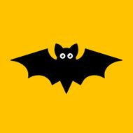 Cartoon Bat on Orange Background Vector