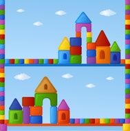 Childish seamless pattern with colorful building kit