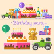 Color vector flat illustrations holiday birthday party