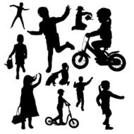 Vector silhouettes of children N3