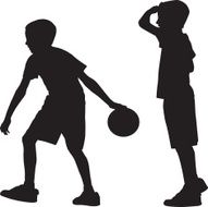 Young Boy Bowling Silhouette