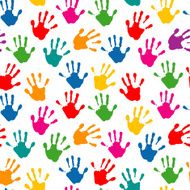 Seamless Child&#039;s Color Hand Prints N2