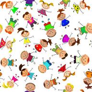 vector seamless background with kids N2