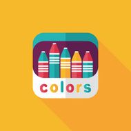 crayons flat icon with long shadow eps10 N3