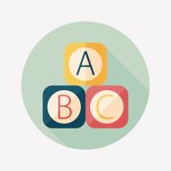 ABC blocks flat icon with long shadow EPS 10