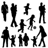 silhouettes of family