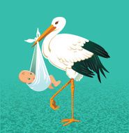 Stork Delivering Baby Resting