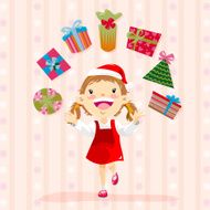 Little girl with Presents