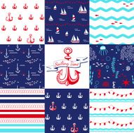Set of nautical patterns