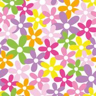 happy colorful flowers pattern