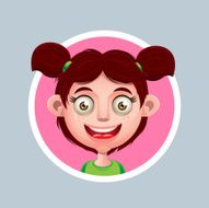 Young Girl Face in Vector Format