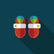 baby booties flat icon with long shadow N4