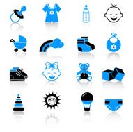 baby clothing and accessories icons