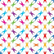 Seamless Pattern People Icon