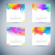 Set of vector watercolor template N6