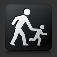 Black Square Button with Parent &amp; Child