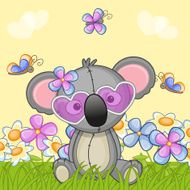 Koala with flowers