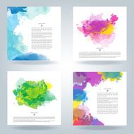 Set of vector watercolor template N7