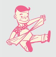 Boy Streching Paper