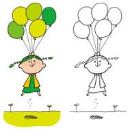 Balloon and girl