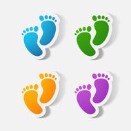 Paper clipped sticker Footprint symbol