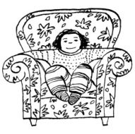 Child in cozy Chair