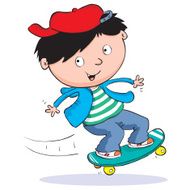 Skateboarding Child