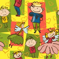 bright seamless pattern with little prince and funny boys