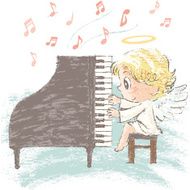 Angel who plays piano