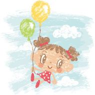 Girl and balloons