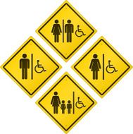 Restroom Road Sign Set - Handicap Accessible